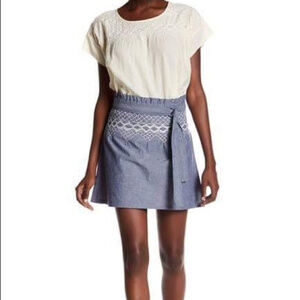 Current/Elliot Blue “The Short Rancher” Embroidered Skirt Size Small